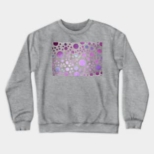 Abstract Blue and Violet Gold Polka Dots over Metallic Surface Crewneck Sweatshirt